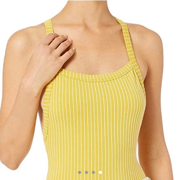Astr the label Yellow striped bodysuit NEW NWT S/M - Picture 4 of 4